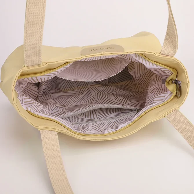 Women's bag new 2024 tote bag nylon large capacity simple pleated shoulder bag casual artistic cloth bag y2k vip designer luxury