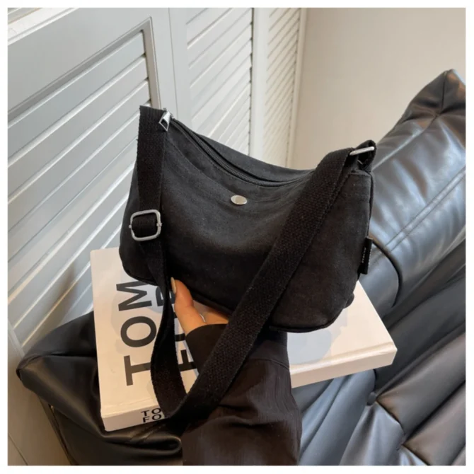 Small Canvas Women's Bag Casual Shoulder Crossbody Bag Female Messenger Bag Eco Bag Korean Shopper Zipper Bag Student Handbags