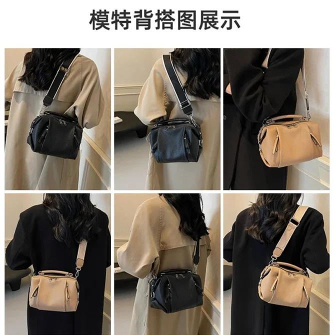 High Quality Female Top Handle Messenger Bags Luxury Women Tote Handbags PU Genuine Leather Ladies Boston Shoulder Bags