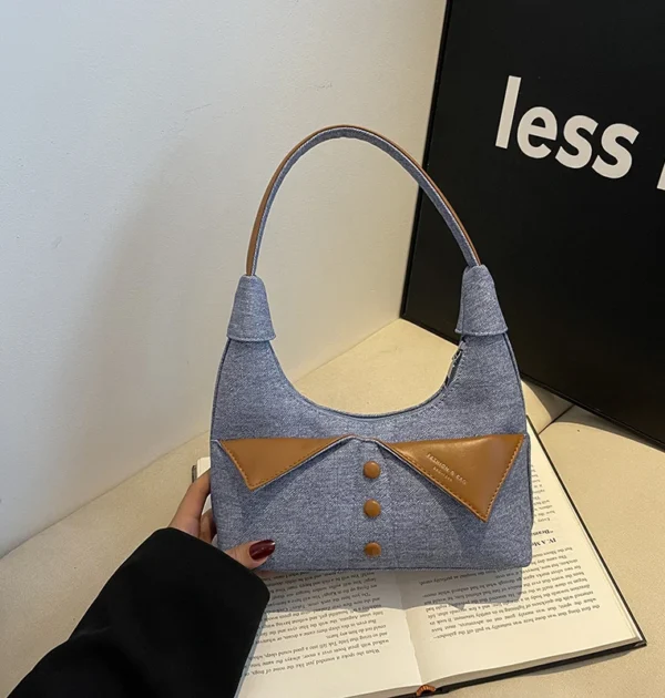 Niche design, high-end feel, contrasting color buttons, underarm bag, versatile commuting shoulder bag, handbag