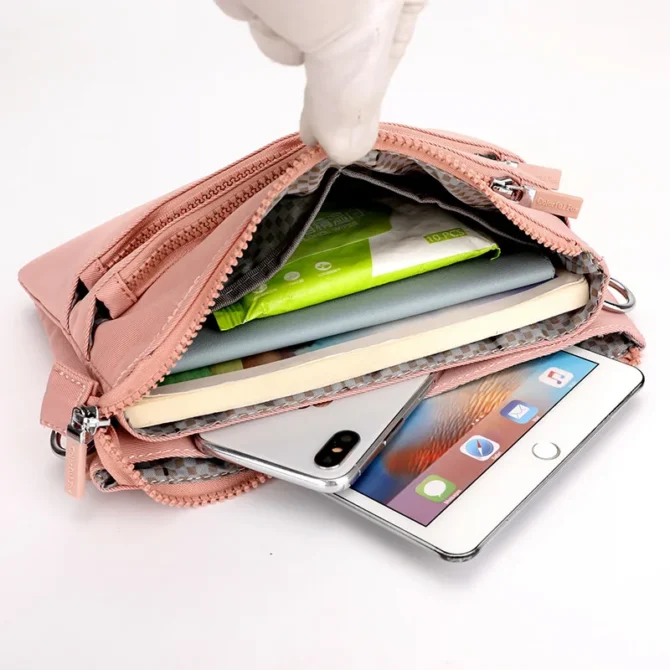 Crossbody bag for women, large capacity multi-layer shoulder bag, Japanese style simple and versatile anti splash bag bolsos