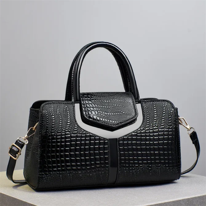 2025 Women's Crocodile Texture Tote Bag Large Capacity PU Crossbody Shoulder Bag 6 Colors Pillow Design for Daily