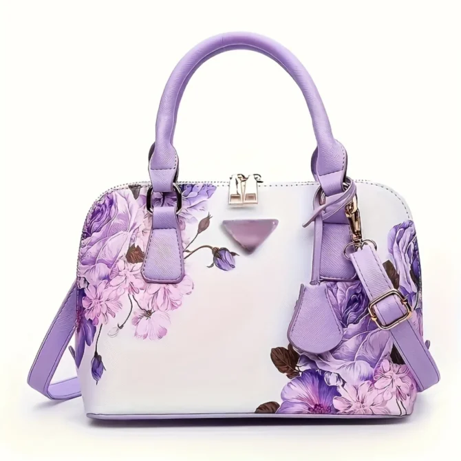 Print Top Handle Bag, Elegant Crossbody Boston Bag, Women's Fashion Handbag